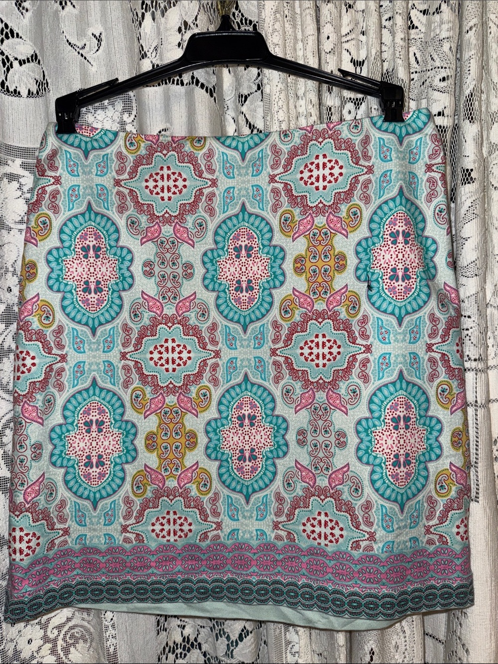 Talbots Aqua, Pink & Yellow skirt